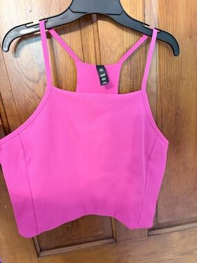 The North Face Ribbed Square-Neck Workout Tank - Hot Pink